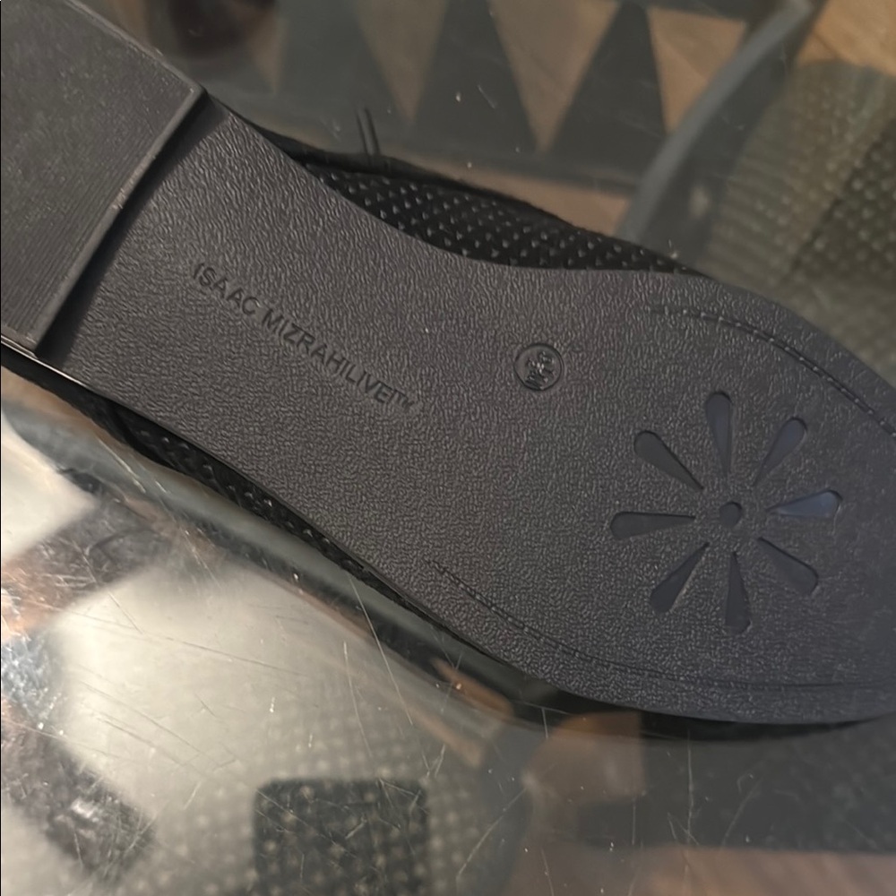 Black Perforated Flats with Lace-Up Design - Picture 3 of 5